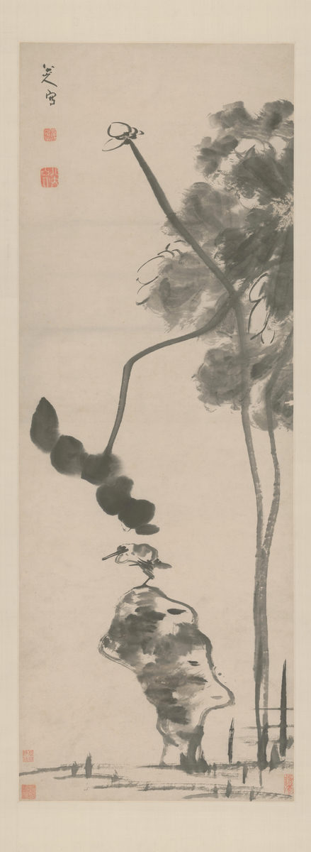 荷花水鳥圖